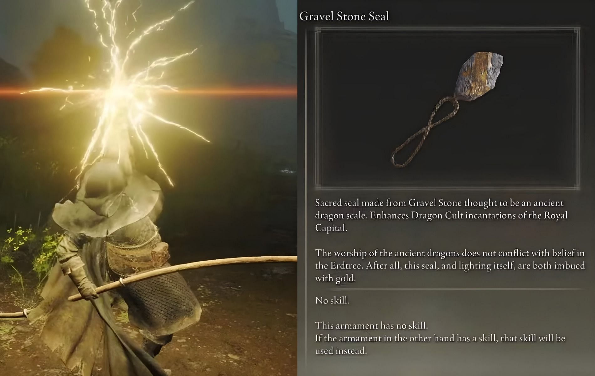 Obtaining the Gravel Stone Seal in Elden Ring (Images via FromSoftware)