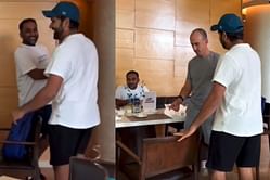 [Watch] "He has got more grey hair after beginning captaincy" - Rohit Sharma catches up with Mumbai Indians coaching staff ahead of IPL 2022