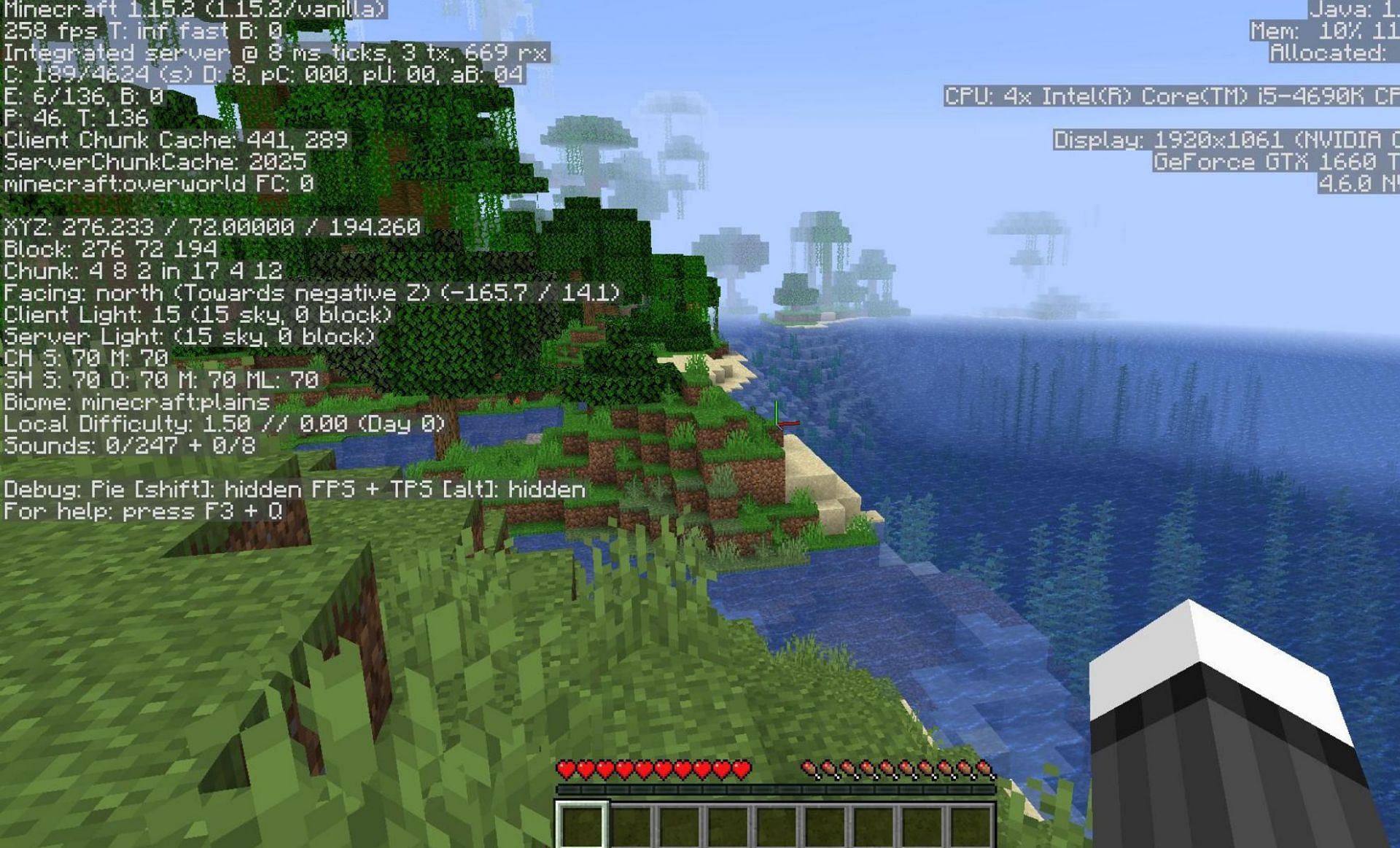 FPS stats can be seen on-screen (Image via Minecraft Forum)