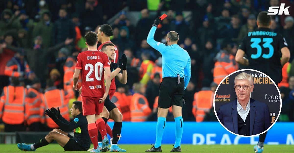 Arsene Wenger was fuming with the Spanish referee&#039;s performance at Anfield
