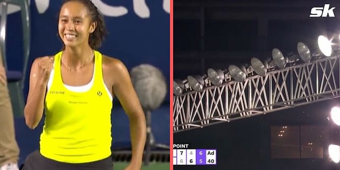 Leylah Fernandez goes match point down in midst of electrical failure; holds her nerve to defend Monterrey title