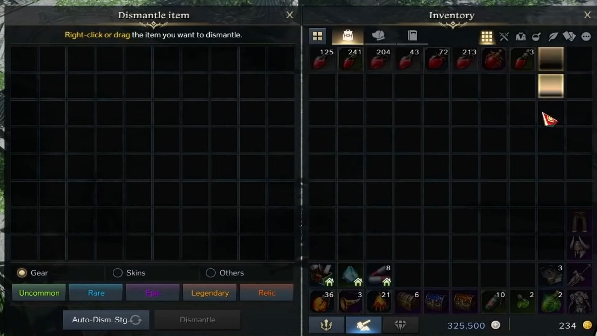 There are benefits to both selling and dismantling items (Image via Dvalin/YouTube)