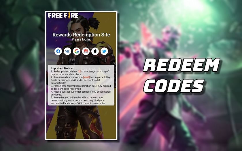 Free fire redeem codes today - Garena Free Fire Max Redeem Codes