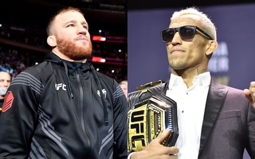 Justin Gaethje (left); Charles Oliveira (right)