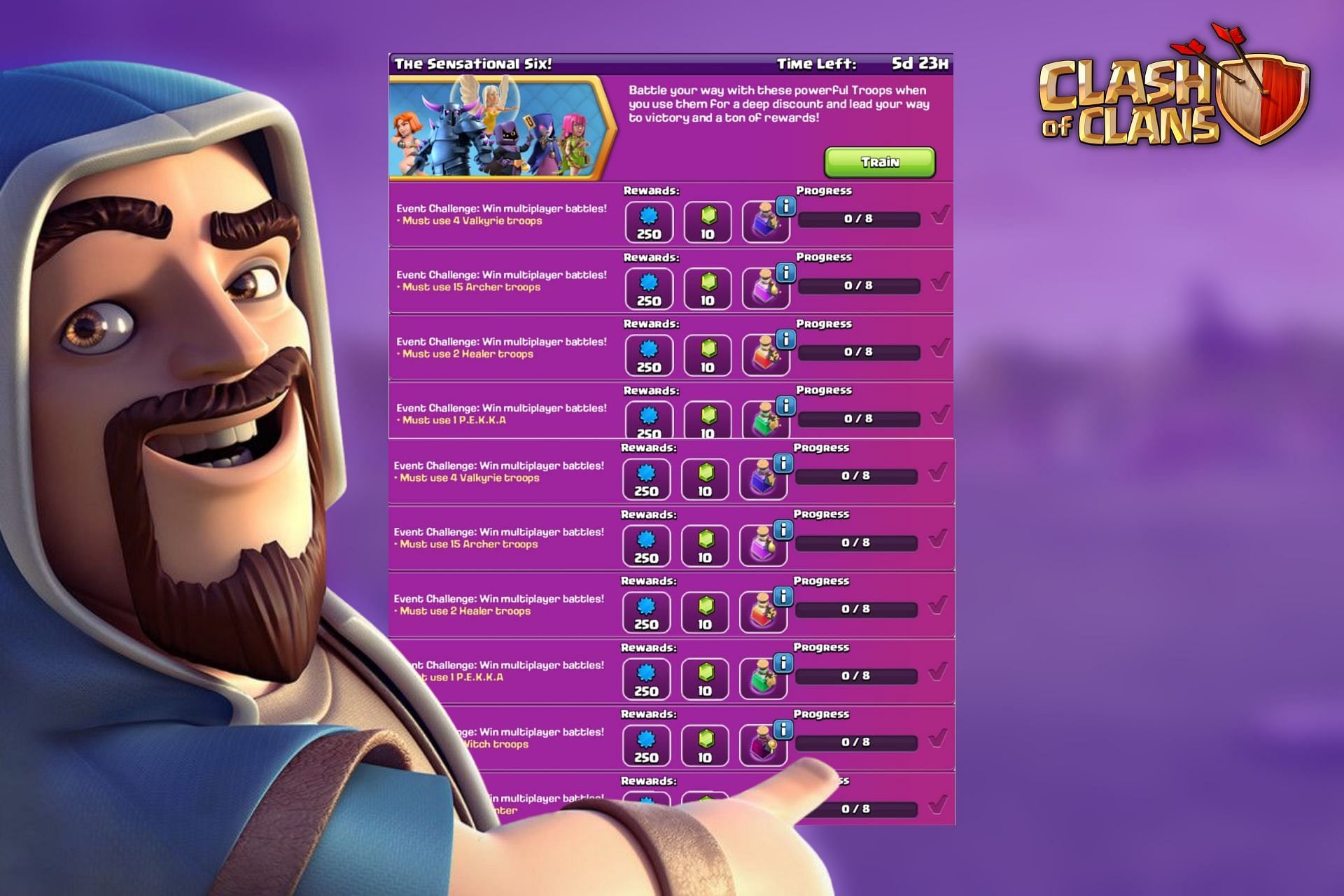 The Sensational Six Challenge in Clash of Clans (Image via Sportskeeda)