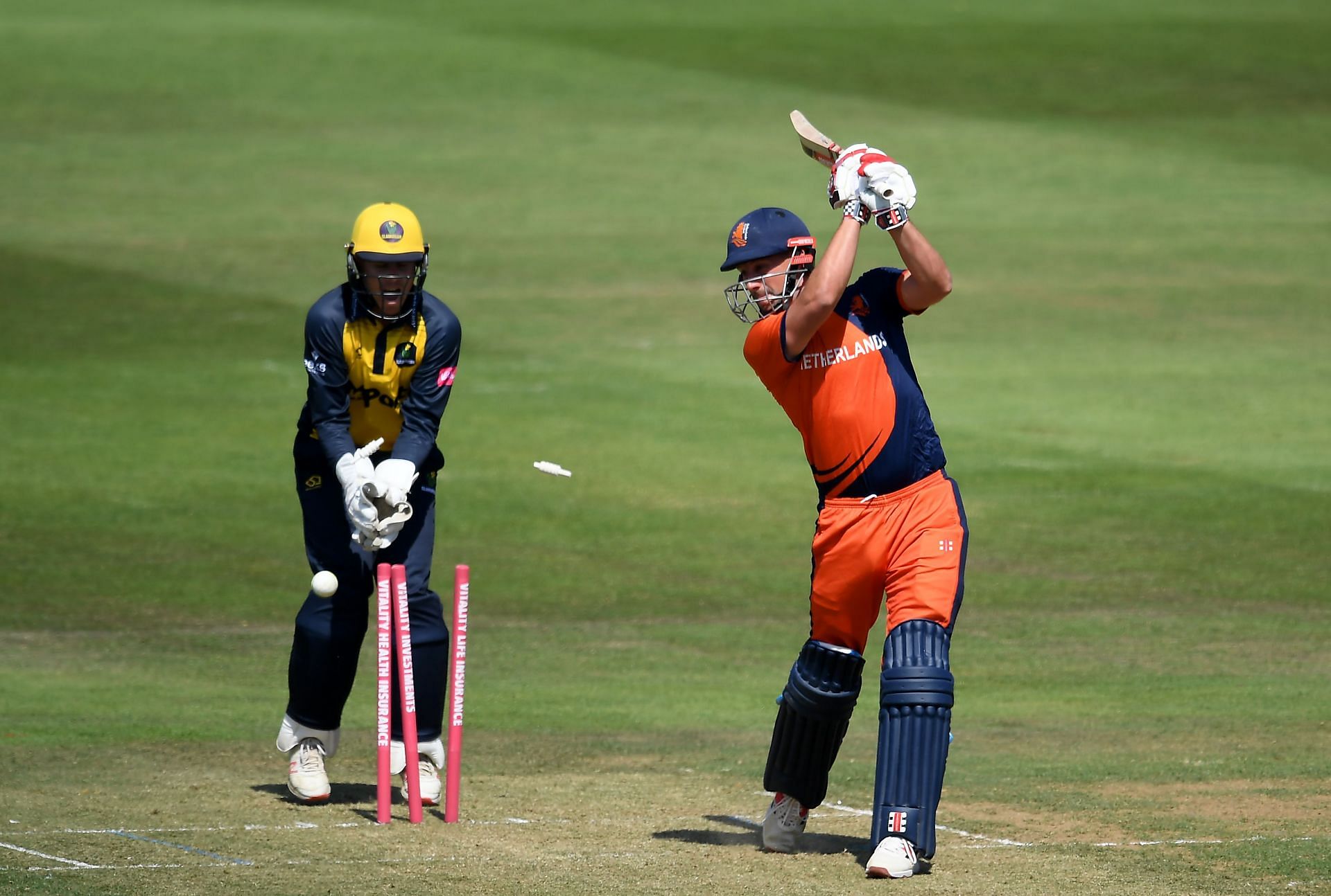 Netherlands skipper Pieter Seelaar in action