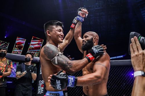 Rodtang Jitmuangnon (left) and Demetrious Johnson. [Photo: ONE Championship]