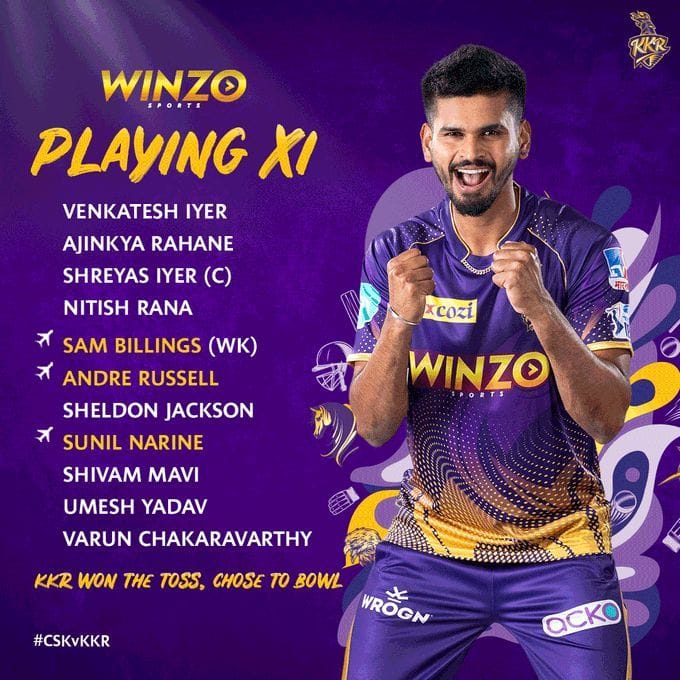 kkr playing 11 today
