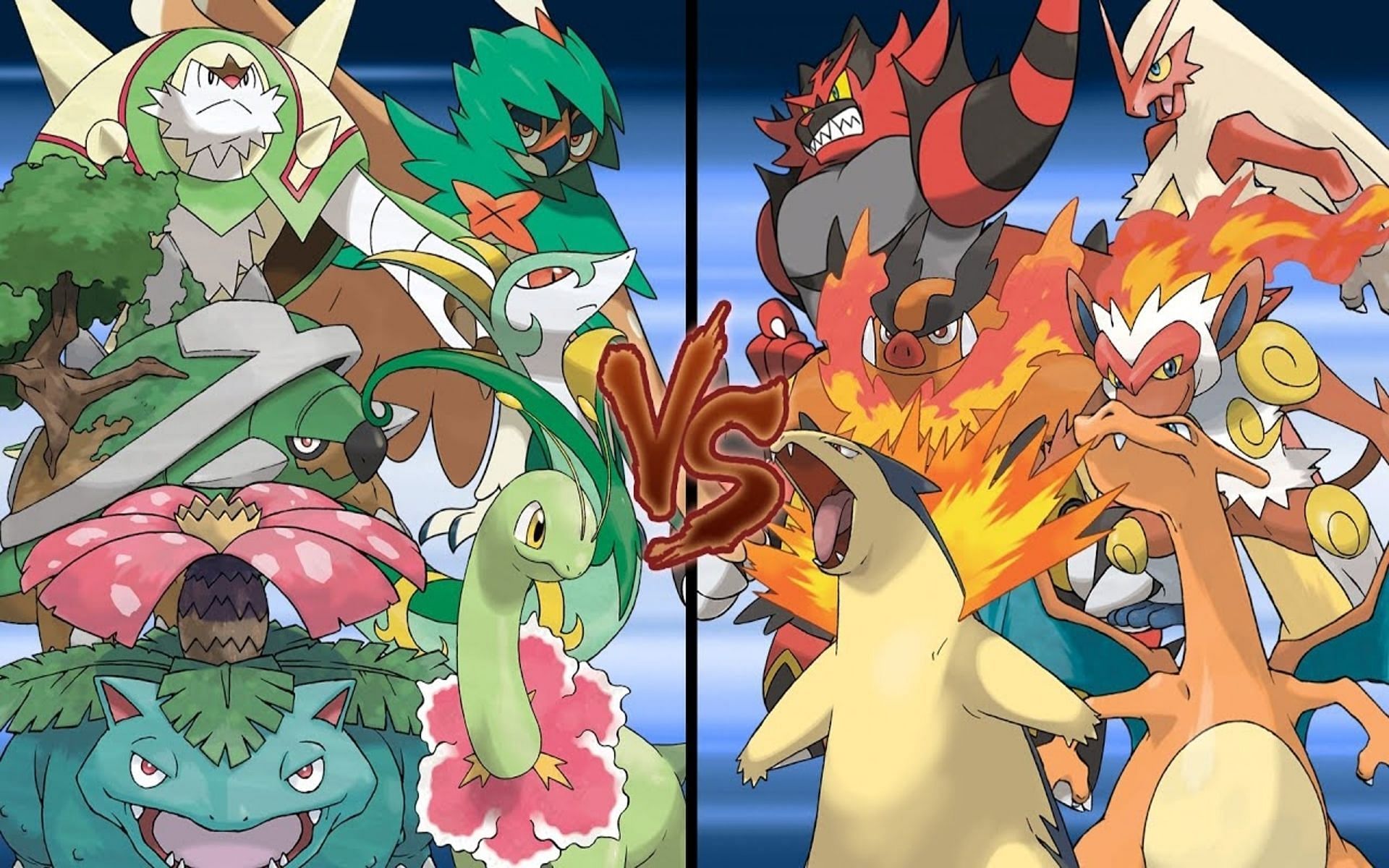 There hasen&#039;t been a Fire/Grass-type yet (Image via Bro Gamer YouTube)