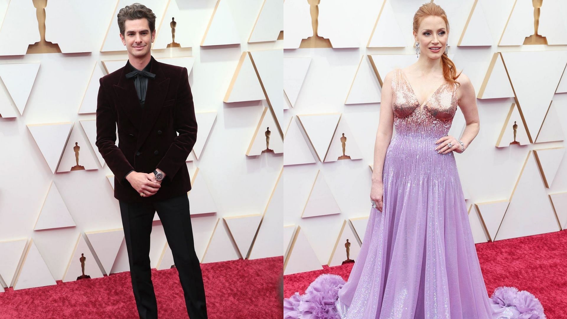 Andrew Garfield and Jessica Chastain from Oscars 2022 (Image via theacademy/Instagram)