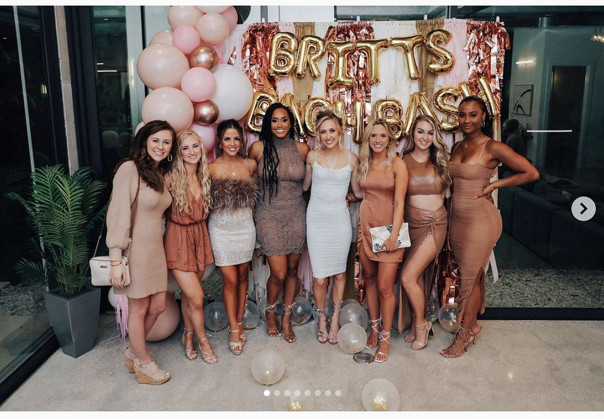 Brittany and her guests at the Bachelorette Party Source: Instagram