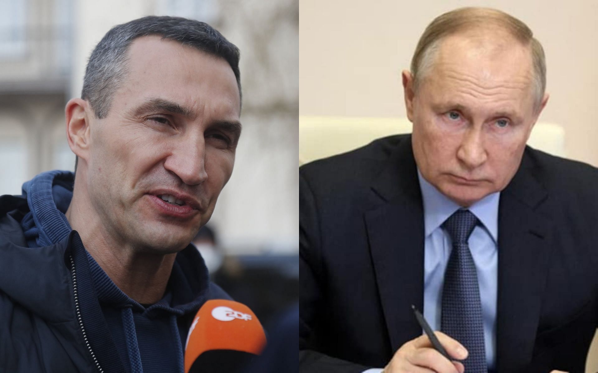 Wladimir Klitschko (left) and Vladimir Putin (right)