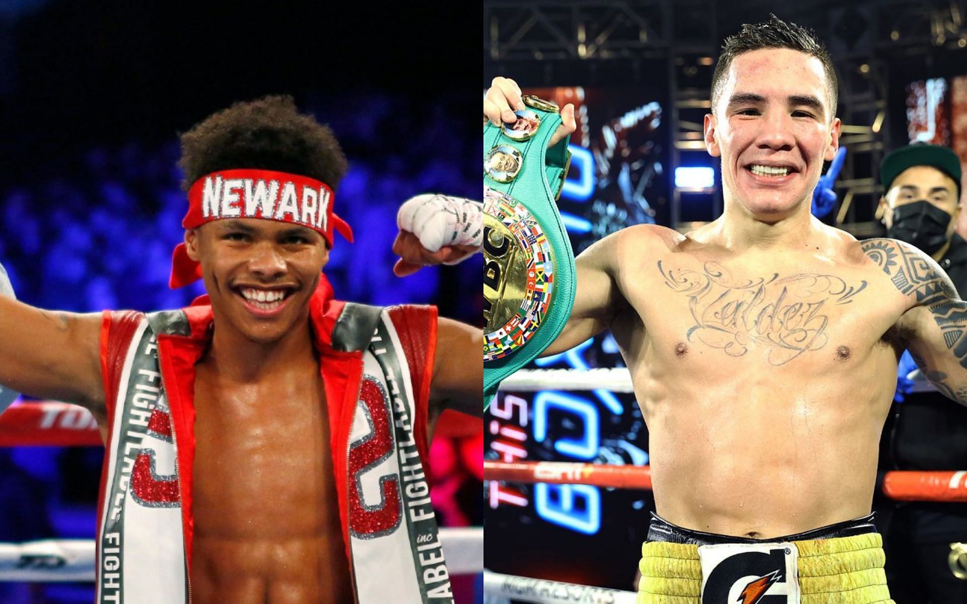 Shakur Stevenson (left) and Oscar Valdez (right)