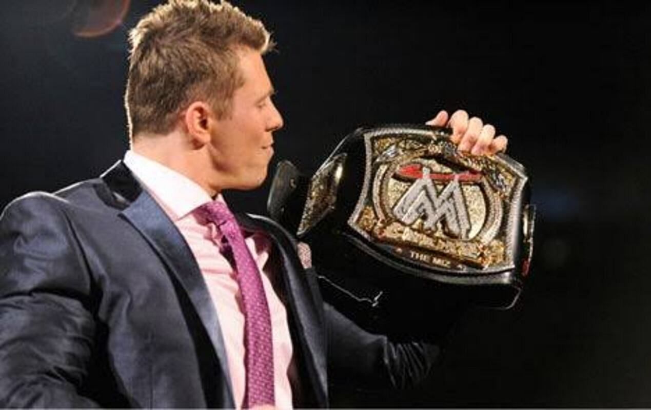 The Miz with his awesome WWE title belt.