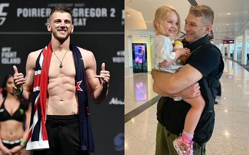 Dan Hooker (left); 'The Hangman' with his daughter (right) [Right image courtesy - @danhangman on Instagram]