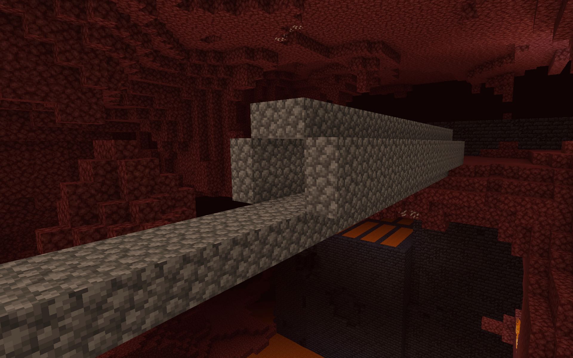 Build a nether bridge (Image via Minecraft)