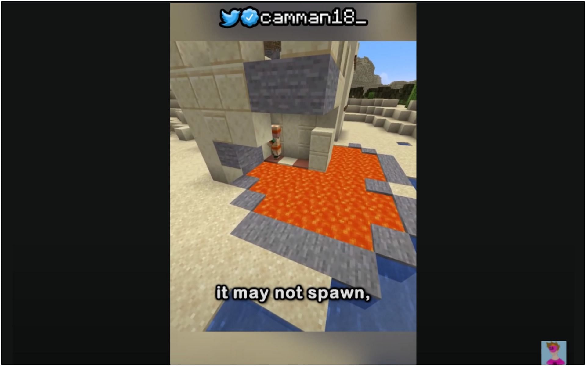 The bed is absent in a different rendition of the seed (Image via YouTube/camman18)