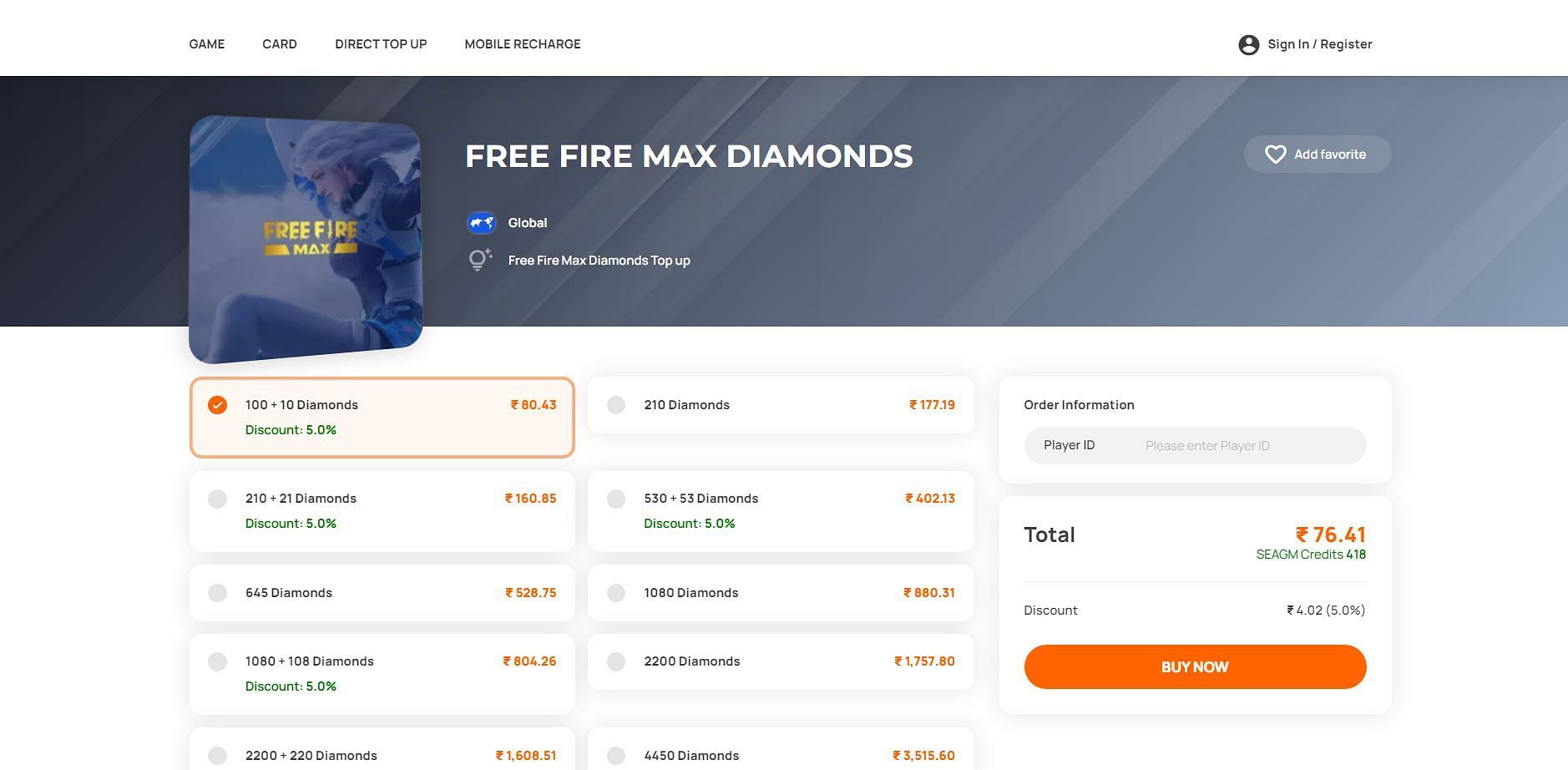 Players get additional benefits by purchasing diamonds via top-up websites (Image via SEAGM)