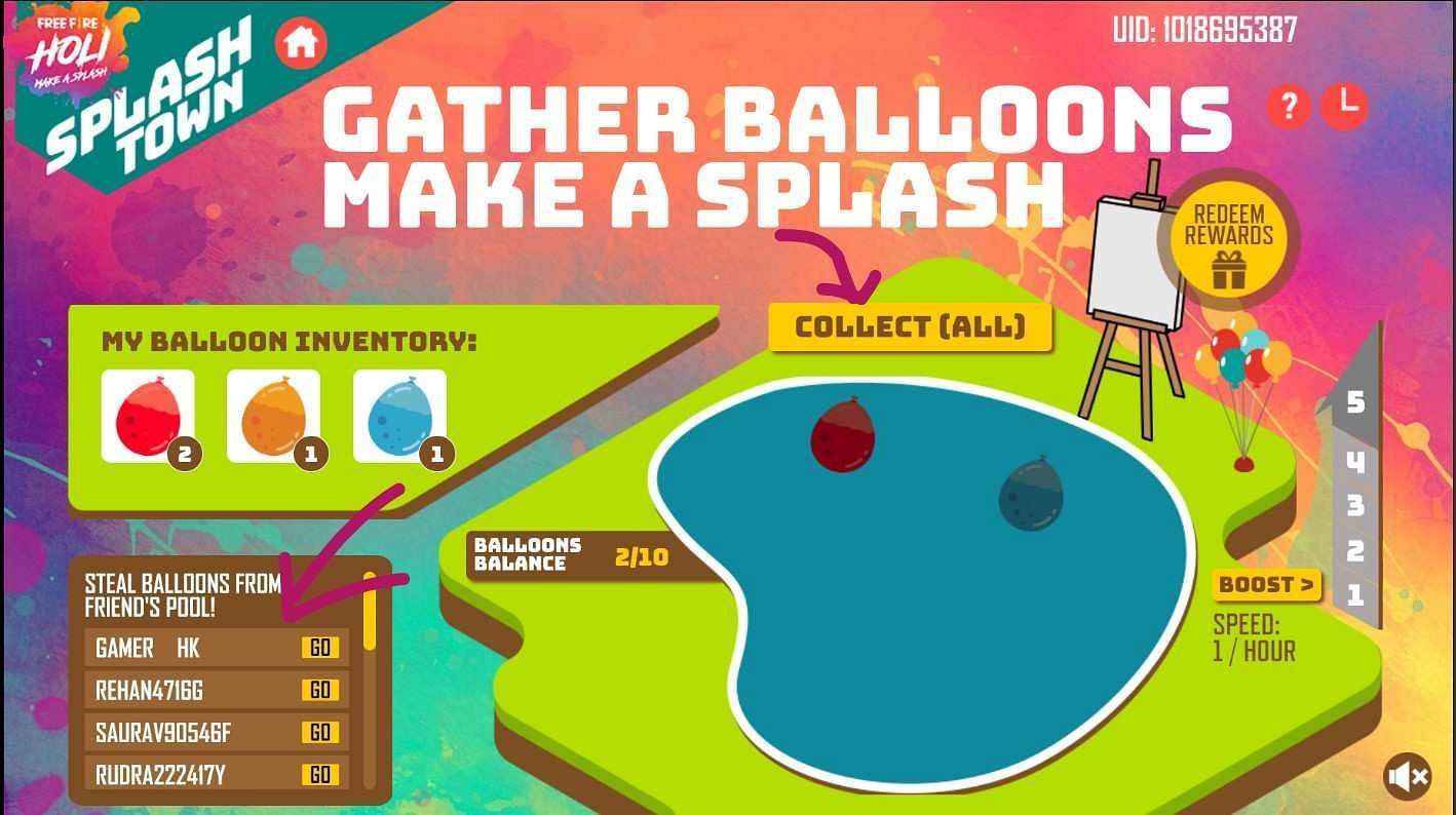 Players can steal balloons from their friend&#039;s pool (Image via Garena)