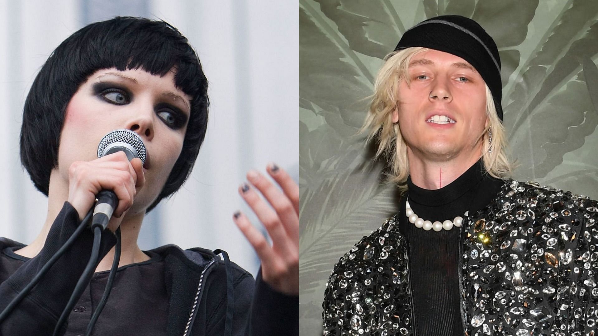 Alice Glass called out Machine Gun Kelly over past offensive comments about black women (Image via Scott Legato/Getty Images and Bryan Steffy/Getty Images)