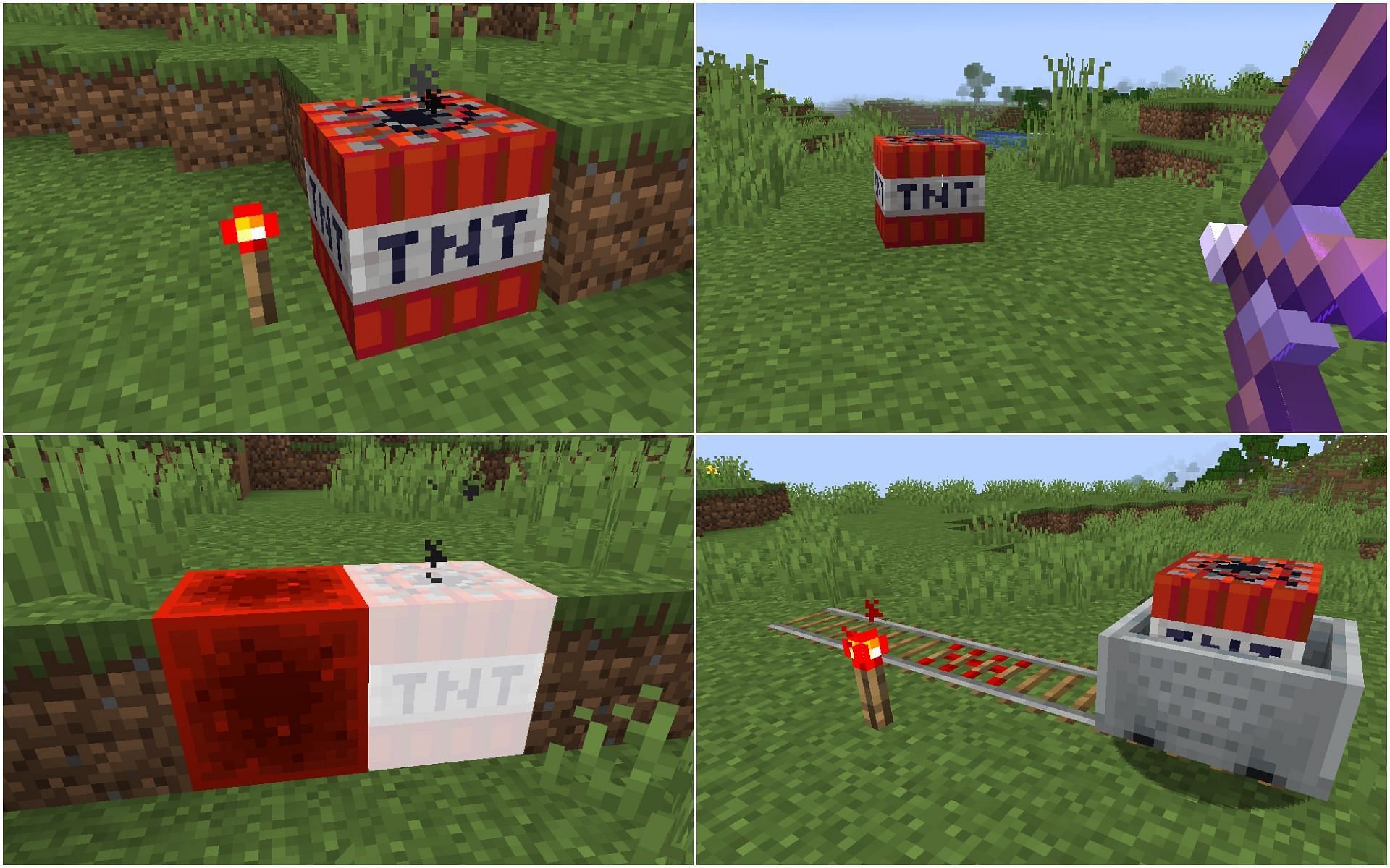Different ways to activate the block (Image via Minecraft)