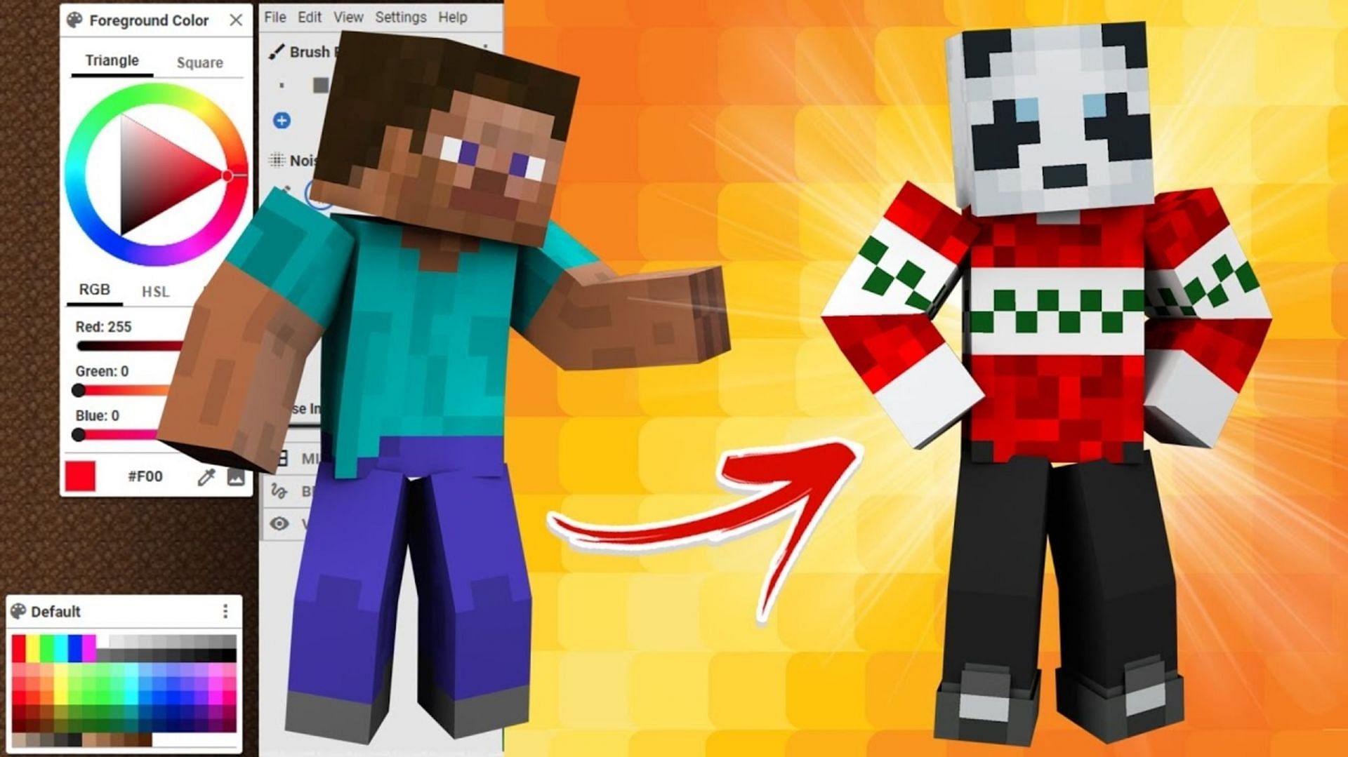 Many skin sites allow Minecraft players to edit their skins or create new ones (Image via KID-A-LOO/YouTube)