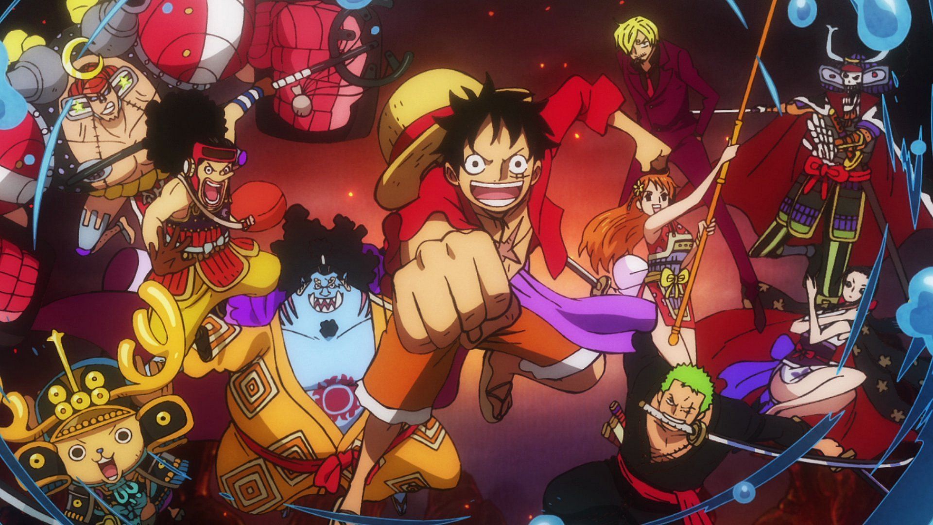 Every current member of the Straw Hat crew (Image via Toei Animation)