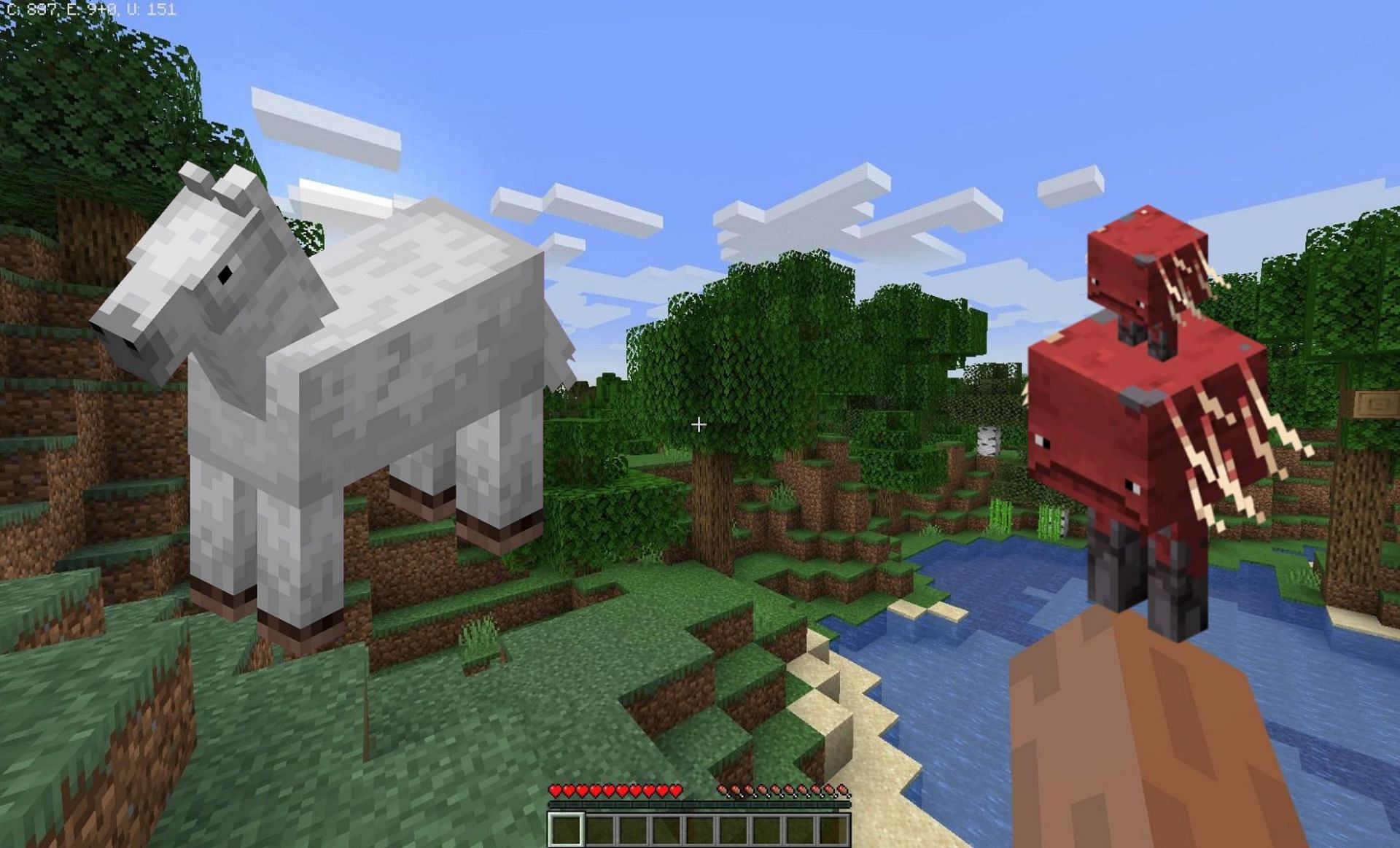 Rideable mobs (Images via Minecraft Wiki)