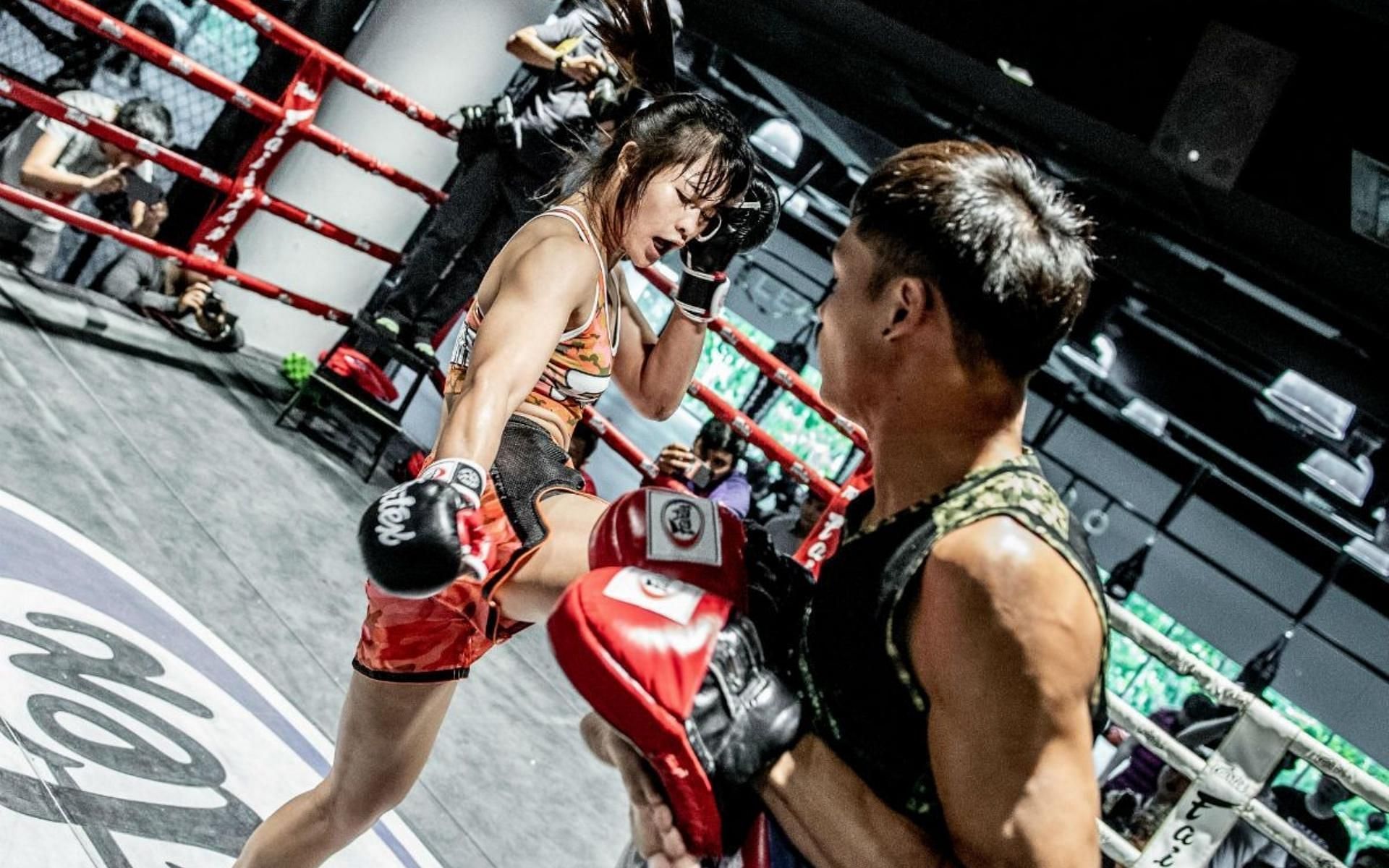Stamp Fairtex is sharpening her weapons ahead of her main event title bout at ONE X. (Image courtesy of ONE Championship)