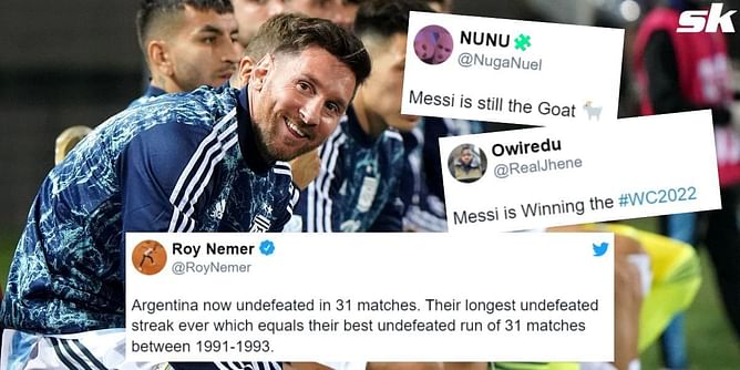 Twitter reacts as Lionel Messi and Argentina extend unbeaten streak to 31 matches with draw against Ecuador
