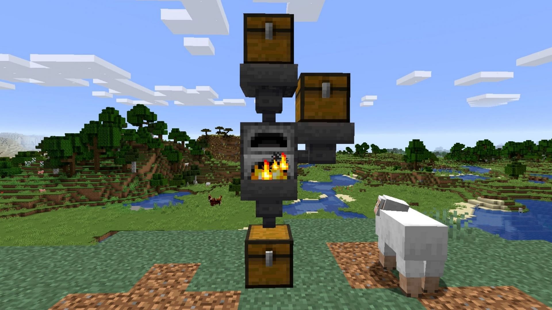 As long as there&#039;s fuel available, auto smelters will work their magic (Image via Mojang)
