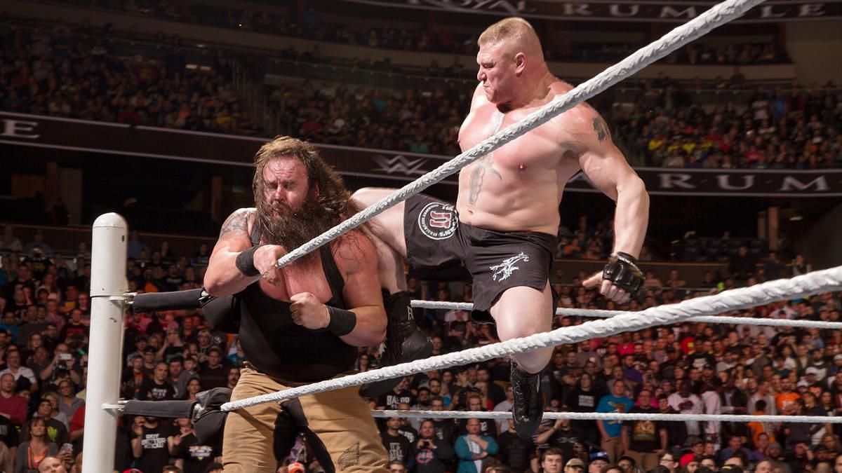 Brock Lesnar faced multiple top superstars in the Rumble except for the champion