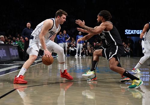 Dallas Mavericks guard Luka Doncic handles the ball