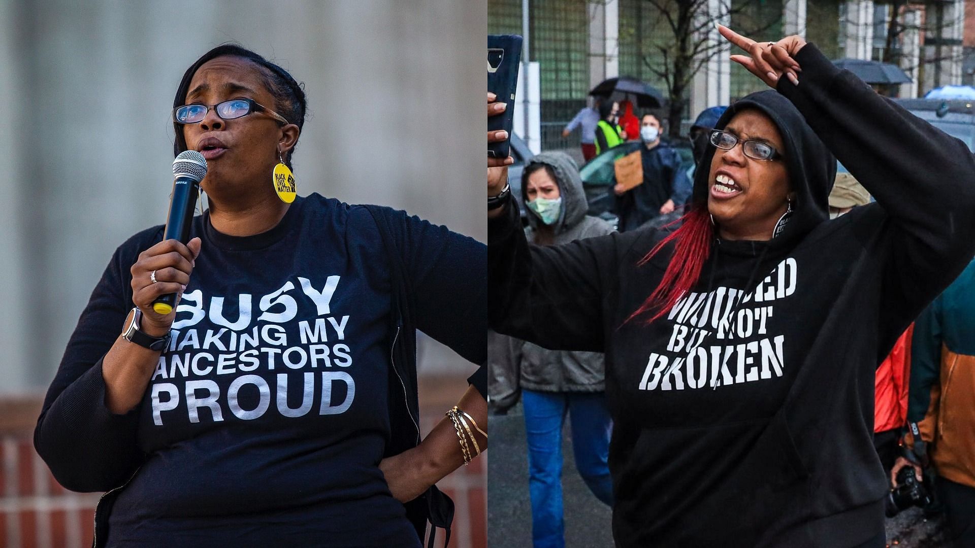 Boston activist Monica Cannon Grant has been indicted on fraud charges (Image via 1AmKa3/Twitter and Erin Clark/Getty Images)