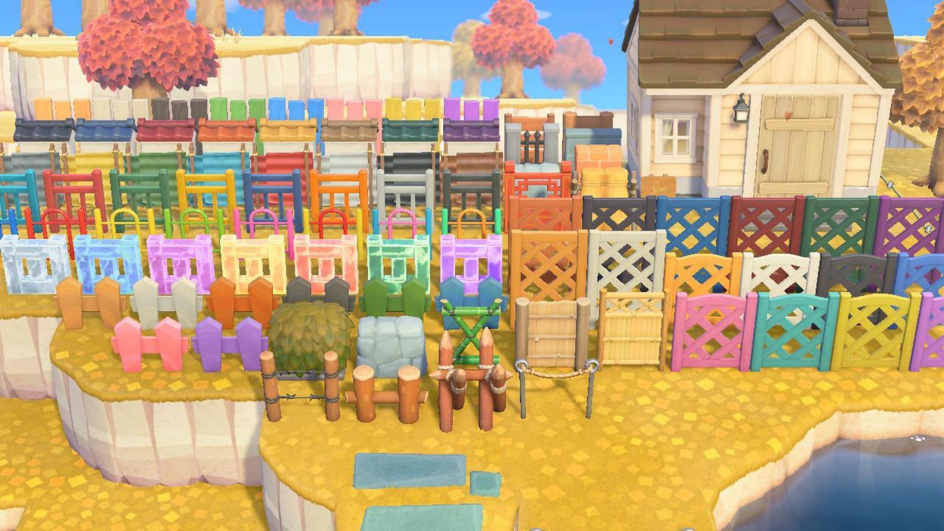 Fences that are customizable in Animal Crossing: New Horizons (Image via r/AnimalCrossing/Reddit)