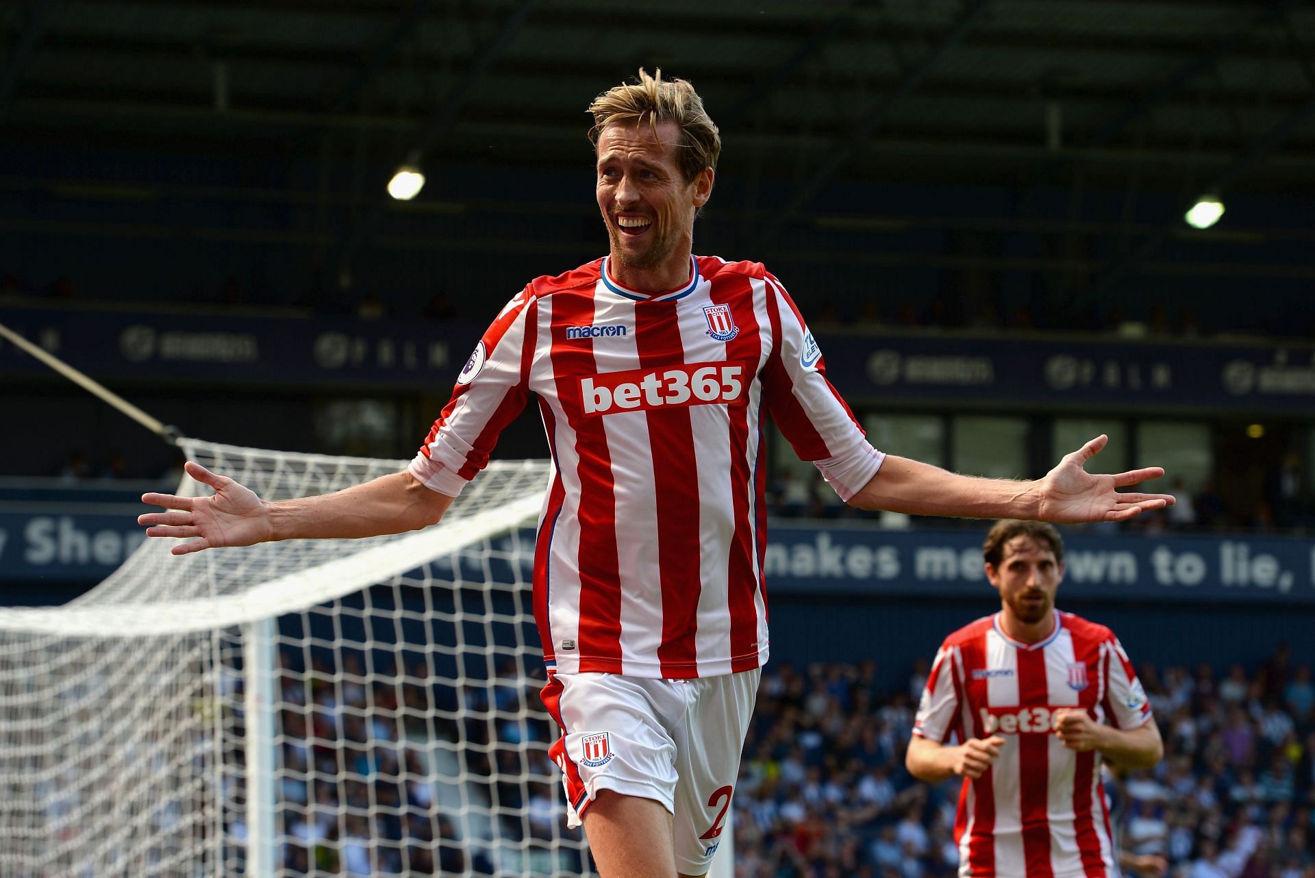England striker Peter Crouch in action for Stoke City.