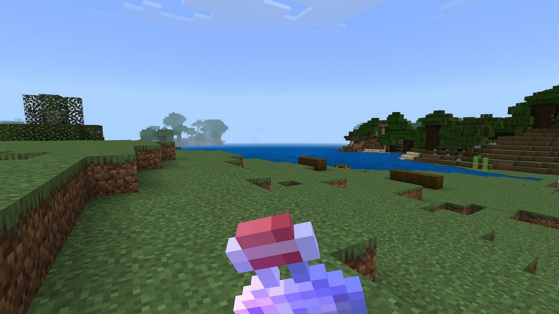 Players can drink swiftness potions or have them be splashed on them in order to gain bonus speed (Image via Minecraft)