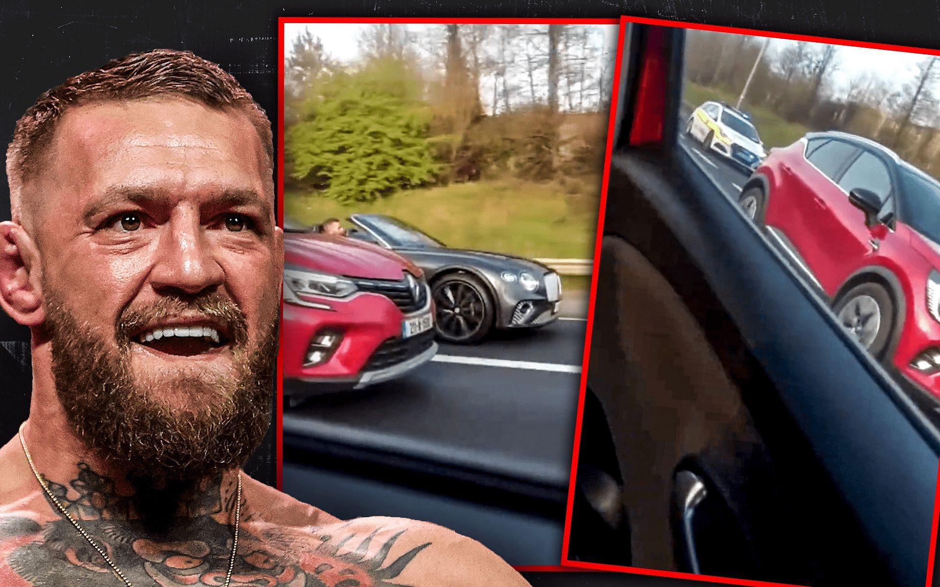 Conor McGregor was recently arrested for dangerous driving [Right image credits - Screenshots taken from @Simbot20 on Twitter]