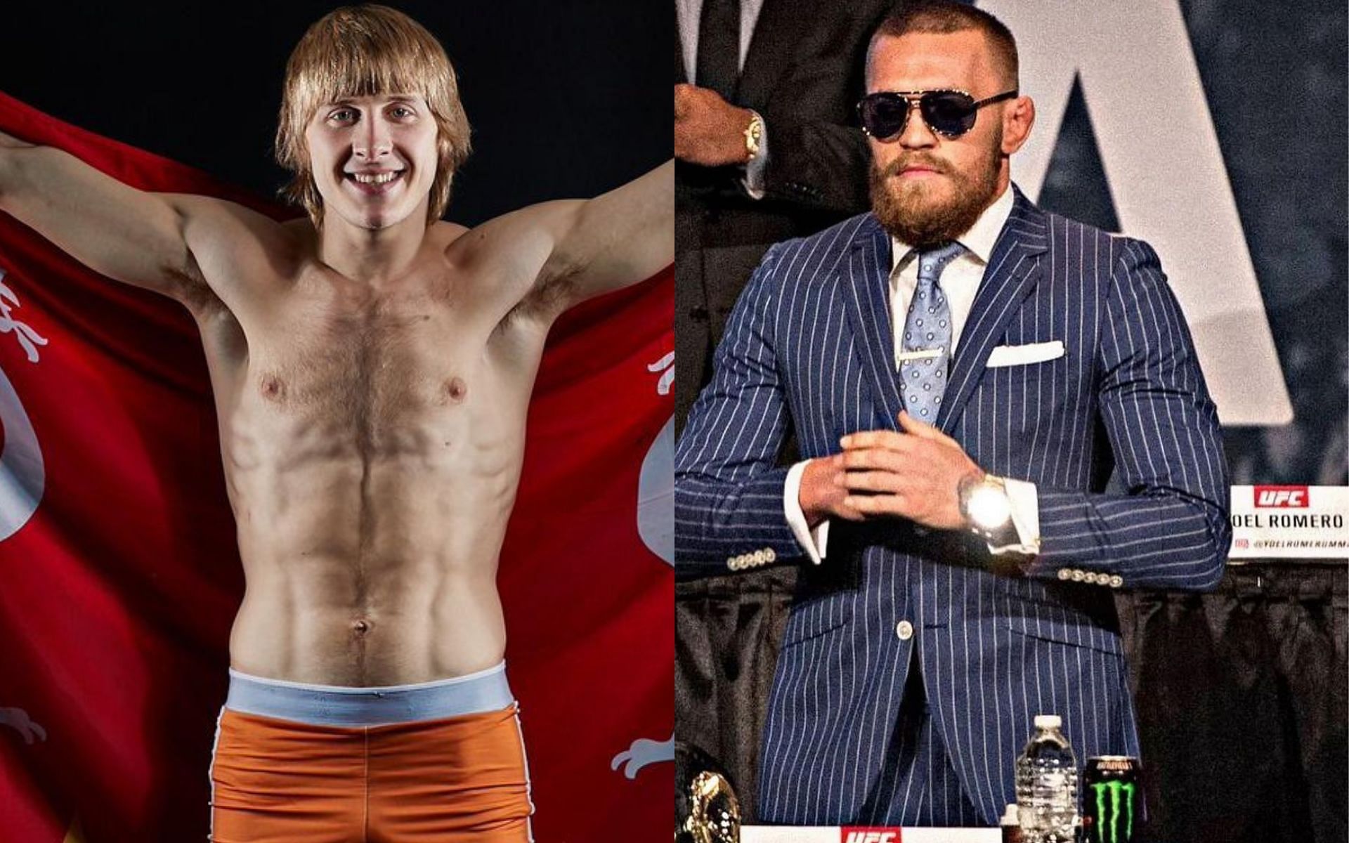 Paddy Pimblett (left) via @MMAFighting on Twitter and Conor McGregor (right) via @thenotoriousmma on Instagram