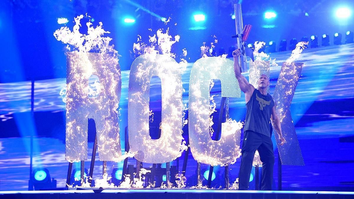 The Rock setting his name on fire at AT&amp;T Stadium