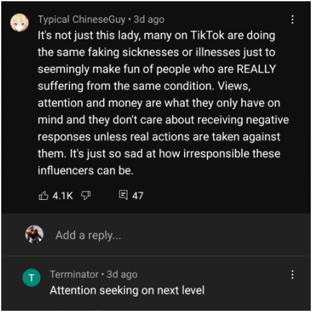 There are many on TikTok who fake illnesses or disorders for clout (Image via YouTube)