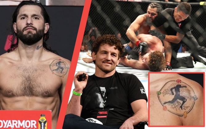 Ben Askren trolls Jorge Masvidal after he shows off temporary flying knee tattoo while weighing in for UFC 272