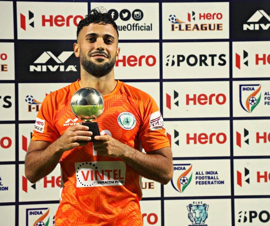 A NEROCA FC player with his award - Image Courtesy: I-League Twitter