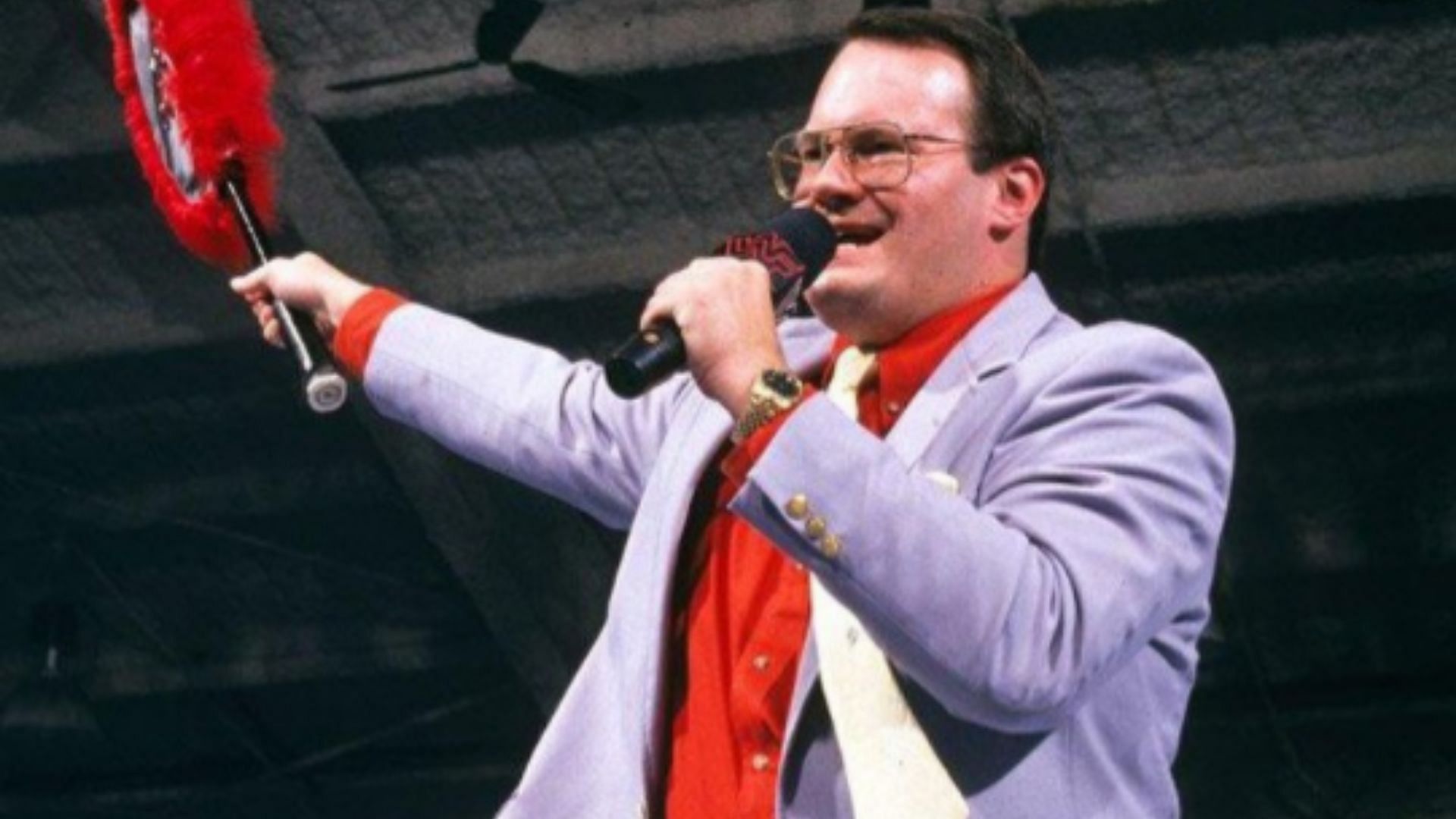 Cornette on the microphone in the WWF