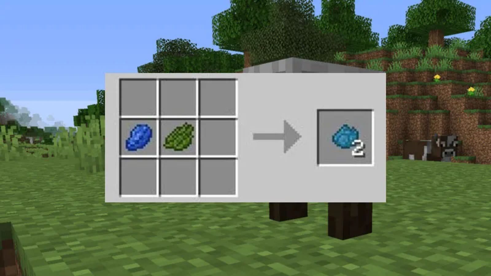 Cyan dye requires a combination of different dyes (Image via Mojang Studios)