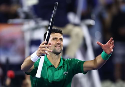 Novak Djokovic at the 2022 Dubai Tennis Championship