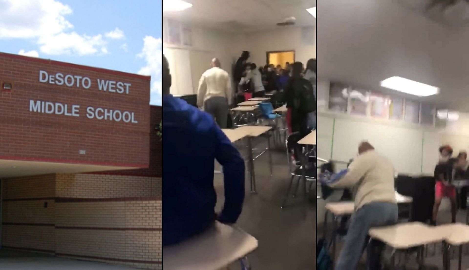DeSoto West Middle School Controversy (Image via DeSoto West &amp; DallasTexasTV/Twitter)
