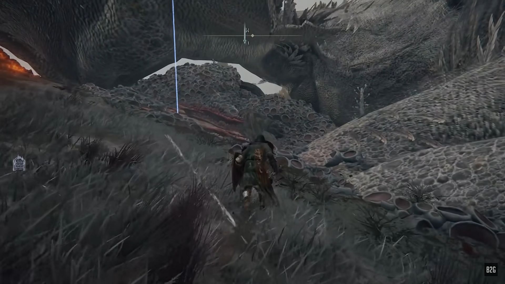 Once ready, gamers can start hitting the dragon from below (Image via B2G/Youtube)