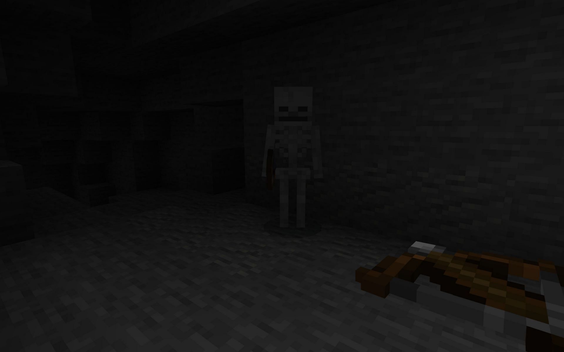 Skeletons can catch players off guard and attack from range (Image via Minecraft)