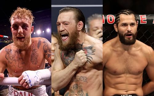 Jake Paul [left], Conor McGregor [center], Jorge Masvidal [right]